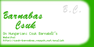 barnabas csuk business card